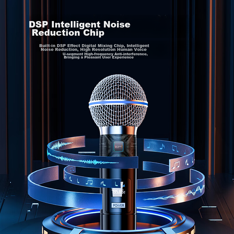 Good Shepherd Rechargeable Universal Wireless Microphone for Home KTV, Singing,...