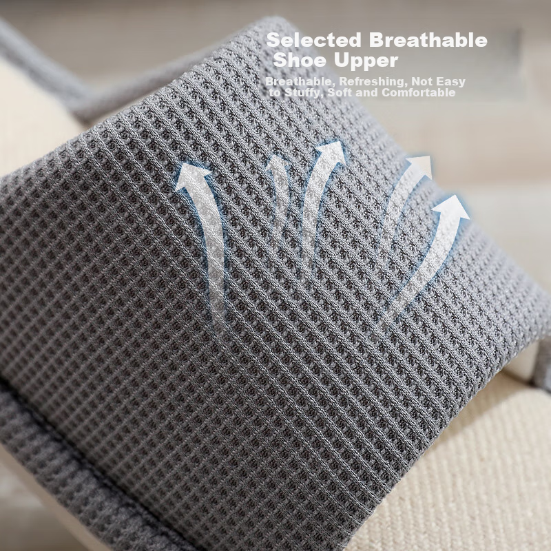 GUOLUOFEI Japanese Style Linen Slippers Men and Women Indoor Couple Wooden Floor...