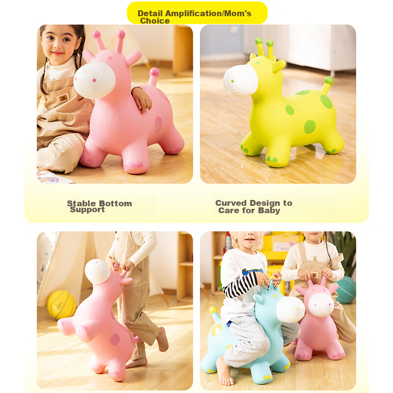 Hahaqiu Children's Toy Jumping Horse, 3-6 Years Old, Inflatable Pony, Kindergart...