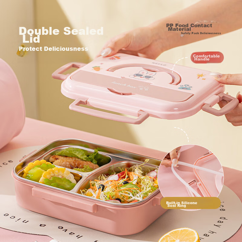 Guangyi 304 Stainless Steel Insulated Lunch Box for Primary School Students, Lar...