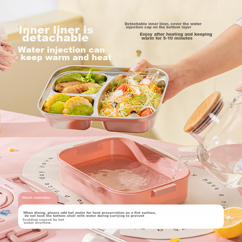 Guangyi 304 Stainless Steel Insulated Lunch Box for Primary School Students, Lar...