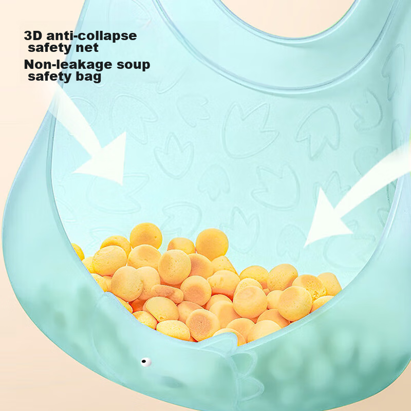 HOY BELL Baby Bib, Infant Feeding Bib, Children's Silicone Bib, Waterproof 3D Ea...