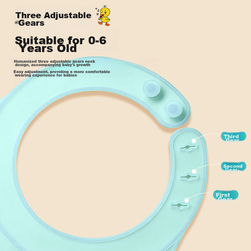 HOY BELL Baby Bib, Infant Feeding Bib, Children's Silicone Bib, Waterproof 3D Ea...