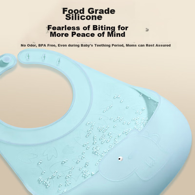 HOY BELL Baby Bib, Infant Feeding Bib, Children's Silicone Bib, Waterproof 3D Ea...