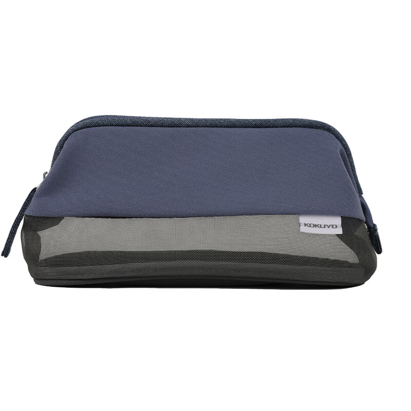 KOKUYO Wide-Mouth Mesh Pencil Case, Student Storage Stationery Bag, Blue, WSG-PC...