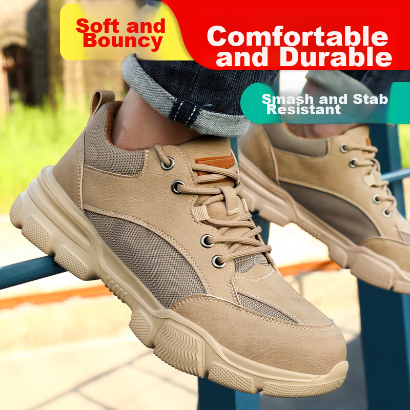 Fumeier Safety Shoes for Men, Summer Breathable Steel Toe Cap, Anti-Smashing, An...