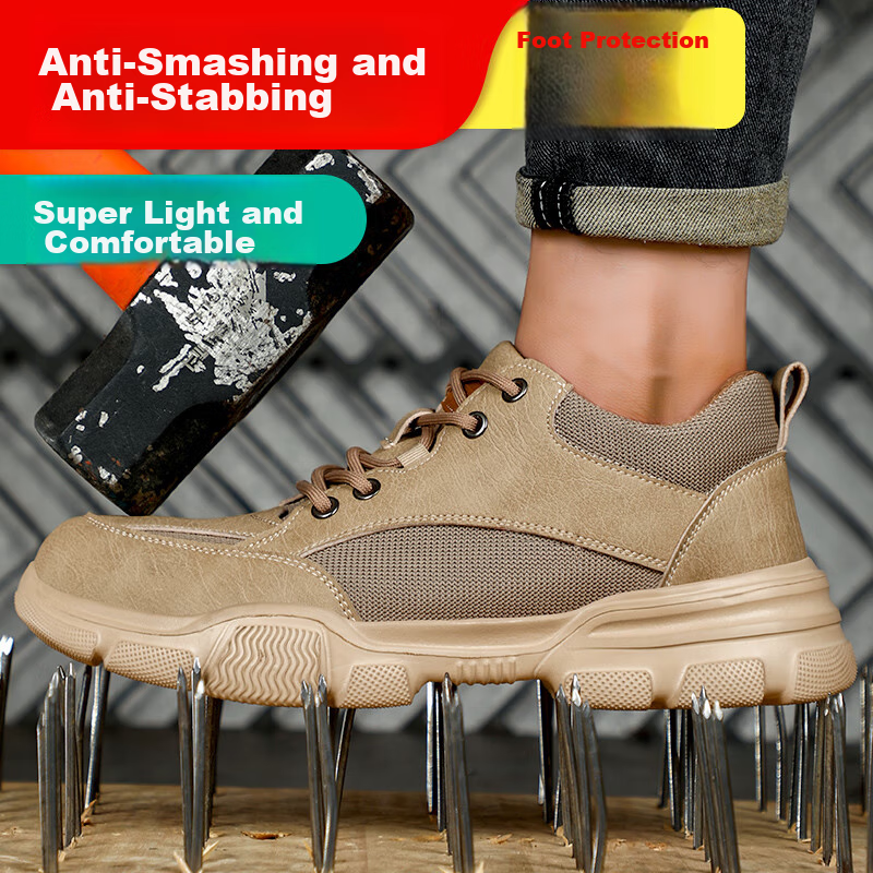 Fumeier Safety Shoes for Men, Summer Breathable Steel Toe Cap, Anti-Smashing, An...