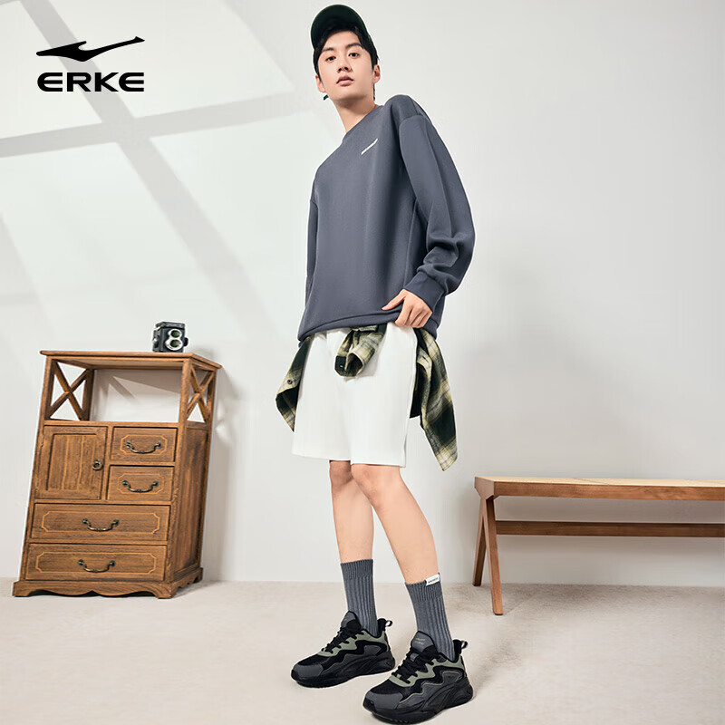 ERKE Men's Sports Shoes Autumn and Winter New Comfortable Thick-soled Casual Sho...