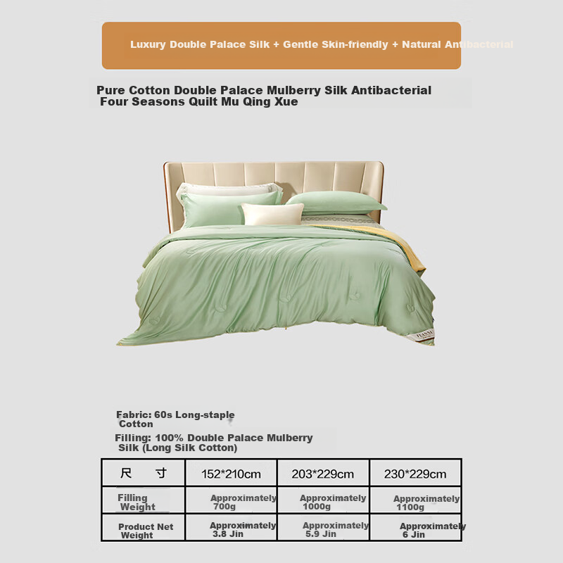 FUANNA 100% Mulberry Silk Double Cocoon Silk Quilt Spring and Autumn Quilt Core...