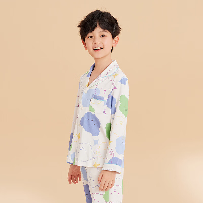 Hongdou Children's Pajamas, Pure Cotton, for Boys And Girls, Spring And Autumn H...