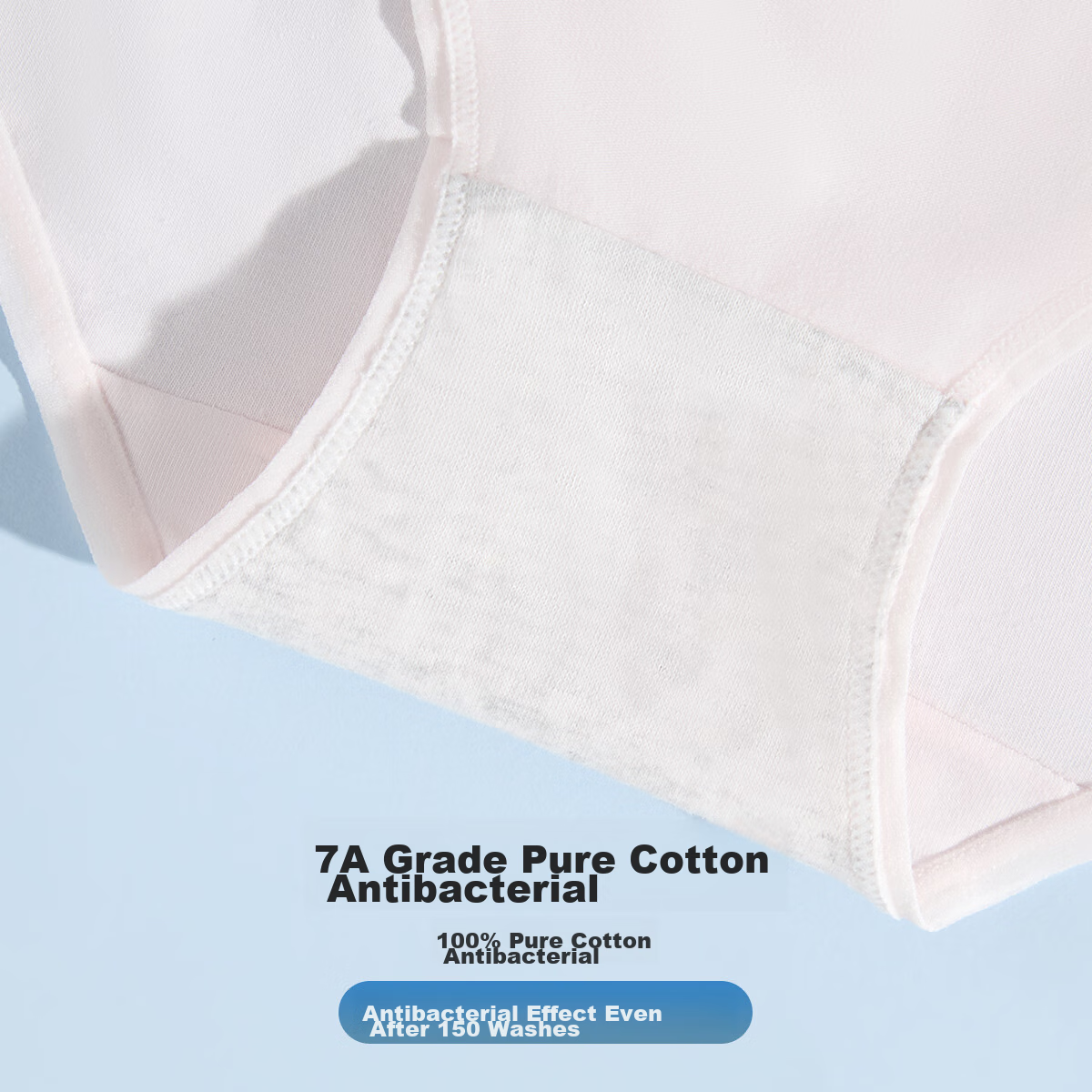 Fentengcare [7A Antibacterial 100% Pure Cotton Crotch] 4-Pack Women's Mid-Rise S...