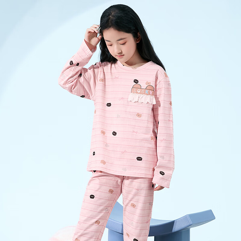 Fenteng Children's Pajamas 2025 Spring New 100% Cotton Girls' Breathable Outerwe...