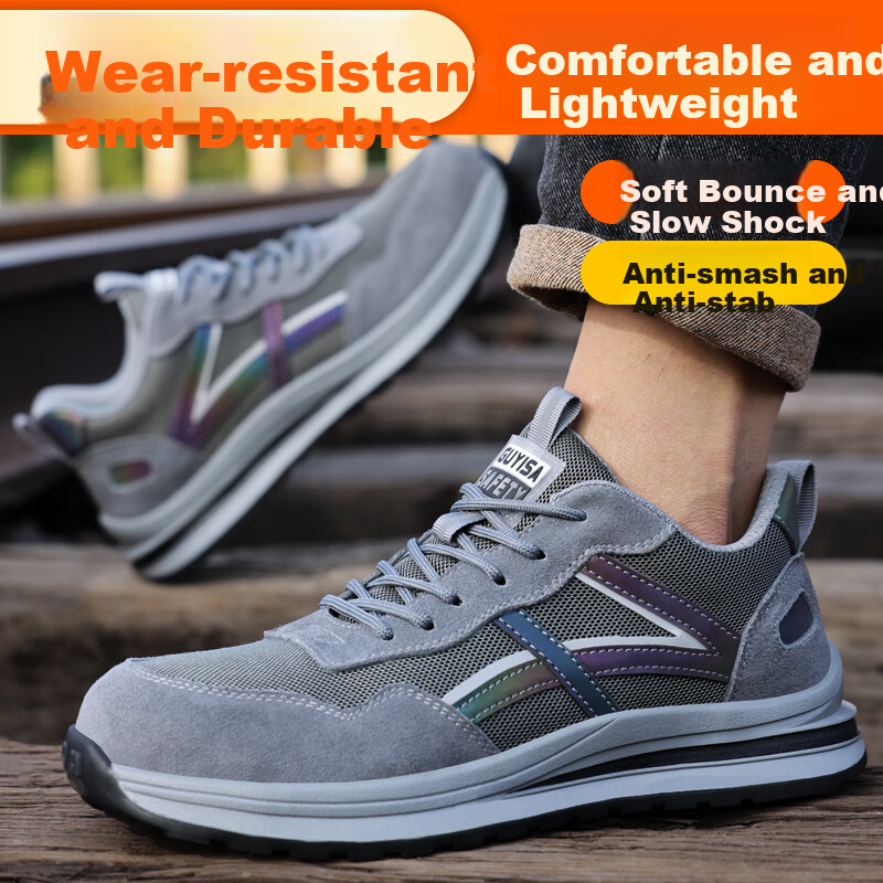 Fumeier Men's Steel Toe Safety Work Shoes 1158GY, Anti-Smashing, Anti-Piercing,...