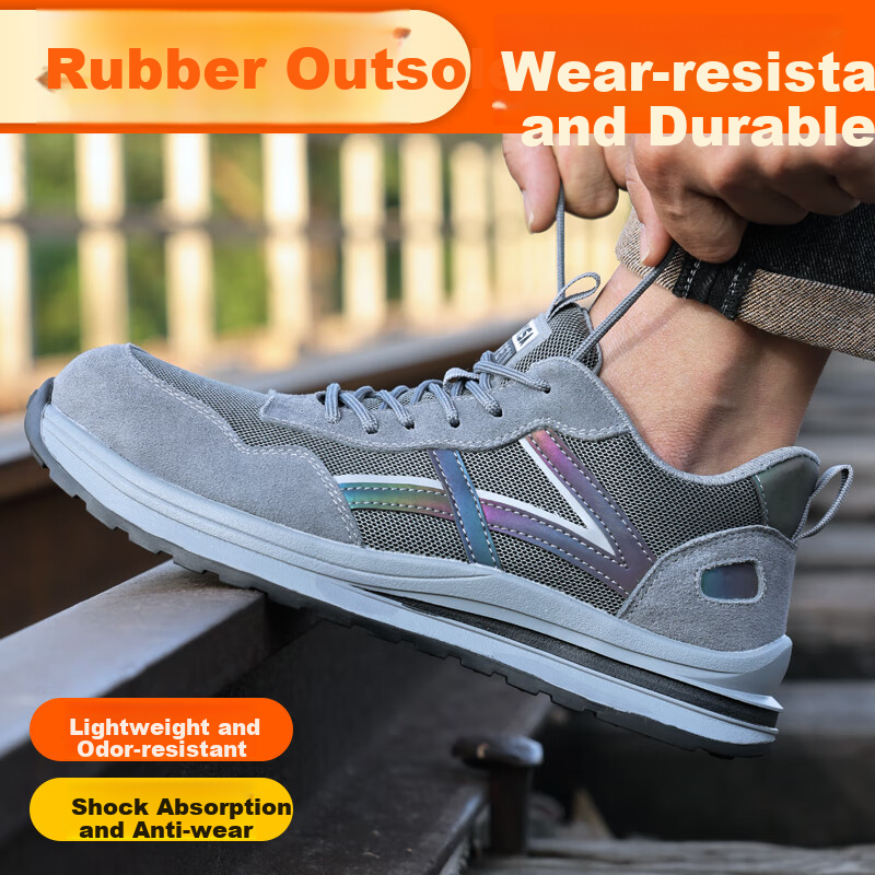 Fumeier Men's Steel Toe Safety Work Shoes 1158GY, Anti-Smashing, Anti-Piercing,...