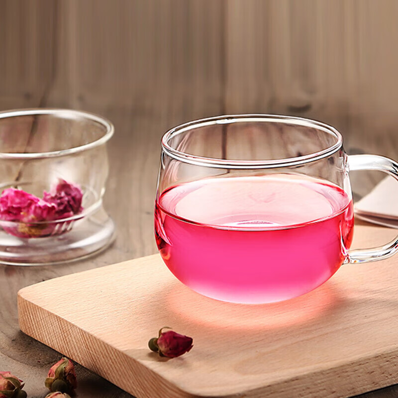 Fuguang Flower Tea Cup, Men's And Women's Tea Infuser Mug, Double-Layer Office G...