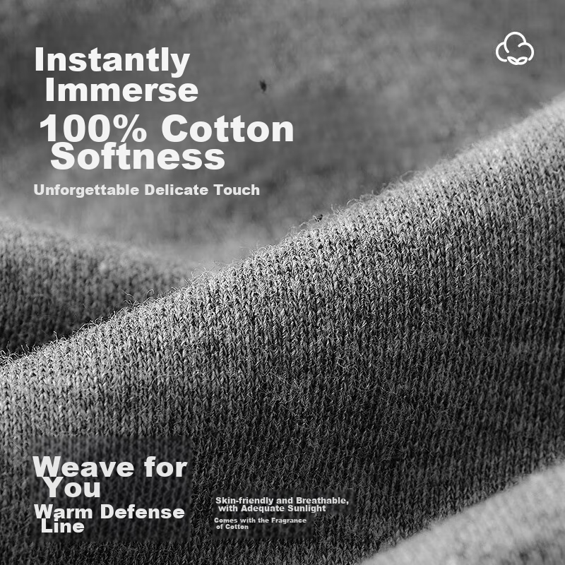 HLA Men's Autumn Long Johns, Spring And Autumn Pure Cotton 230g, Basic Thin Ther...