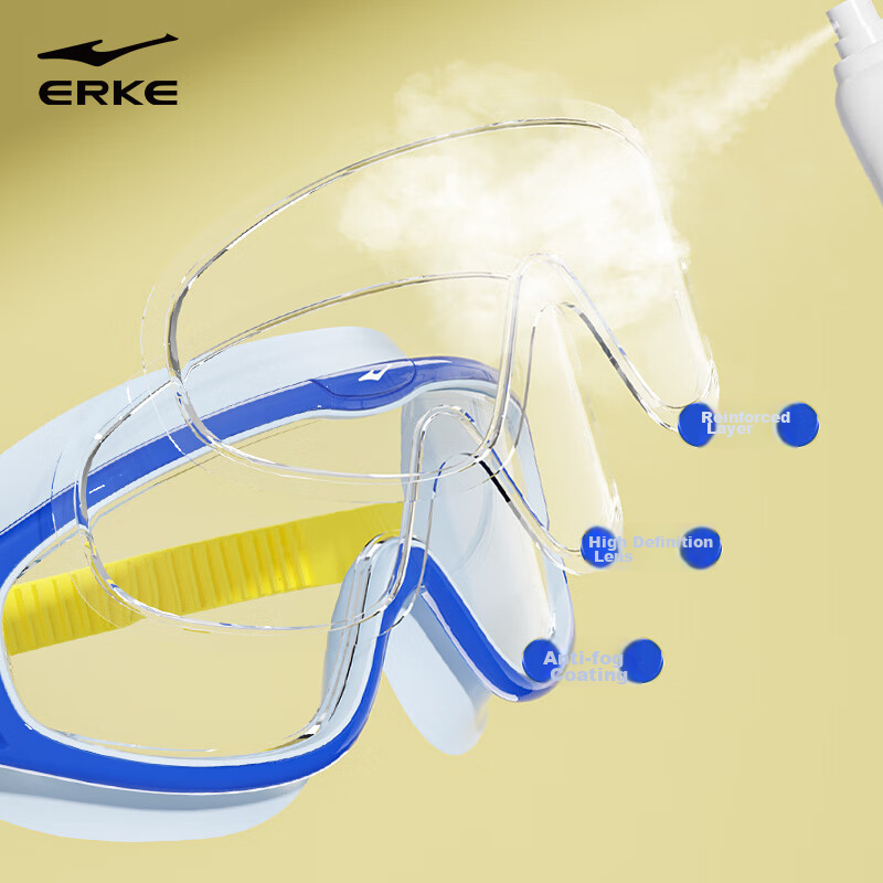 ERKE Children's Large Frame Swimming Goggles, Waterproof, Anti-Fog, High-Definit...
