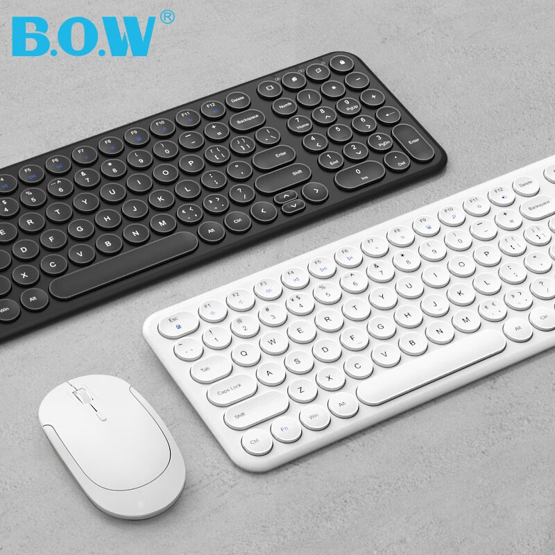 B.O.W Hangshi HW098SDL-2 Wireless Keyboard And Mouse Set, Rechargeable Keyboard...