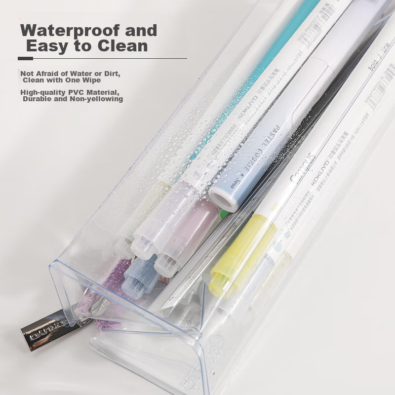 KOKUYO Campus Transparent Pencil Case, C2-R Student Stationery Box, Exam-Specifi...