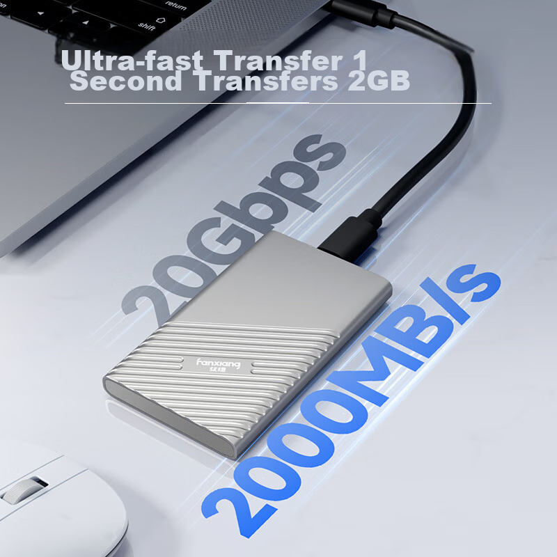 FANXIANG 2TB Portable Solid State Drive (PSSD), Portable SSD Type-C, Direct Conn...