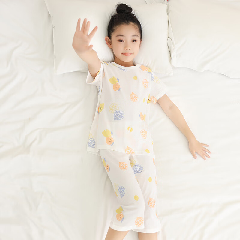 Hongdou Children's Pajamas, Pure Cotton, Thin Summer Style, Air Conditioning Wea...