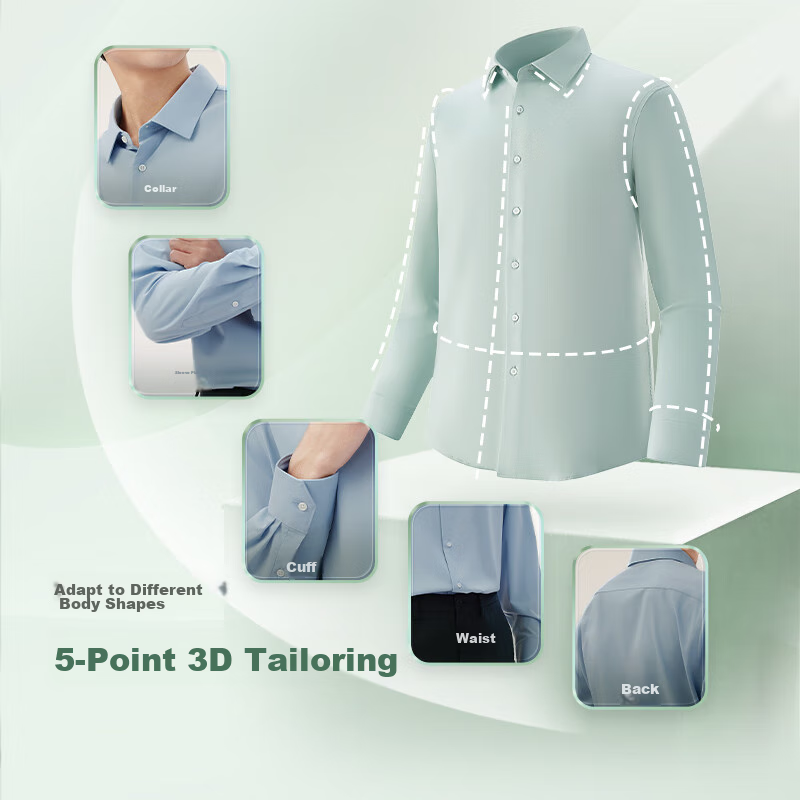 Hodo Men's Long-Sleeve Modal Shirt, Comfortable Elastic Cool-Feeling Casual Shir...