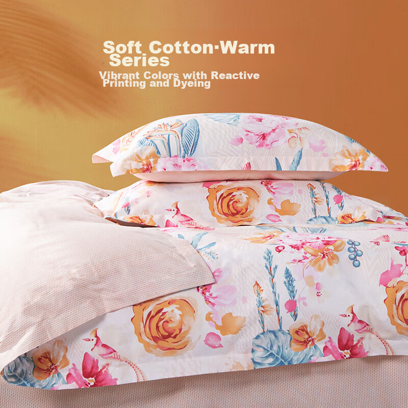 FUANNA Bedding Set, Pure Cotton Brushed 100% Double-Sided Thickened Bed Sheet An...