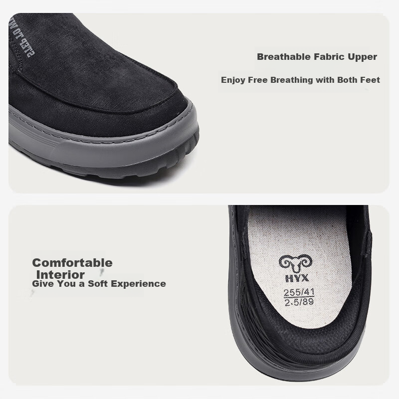 Hengyuanxiang Men's Single Shoes Old Beijing Cloth Shoes Breathable Comfortable...