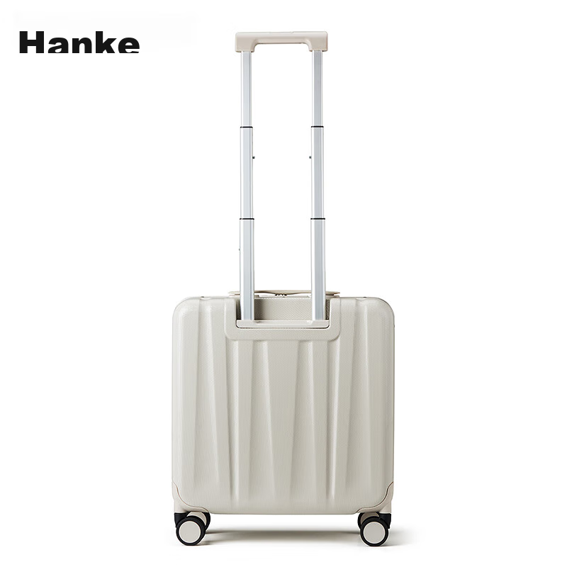 Hanke Luggage Suitcase for Men And Women, Carry-On Travel Case, 18-Inch Ivory Wh...
