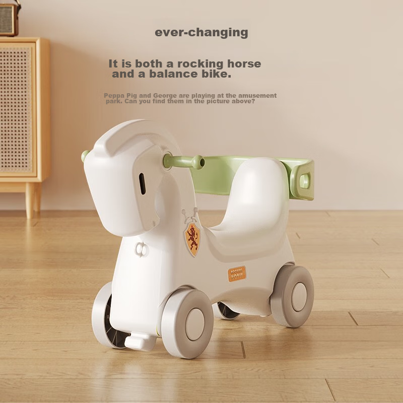 Habishu Children's Rocking Horse, Push Car, And Stroller Three-In Baby And Toddl...