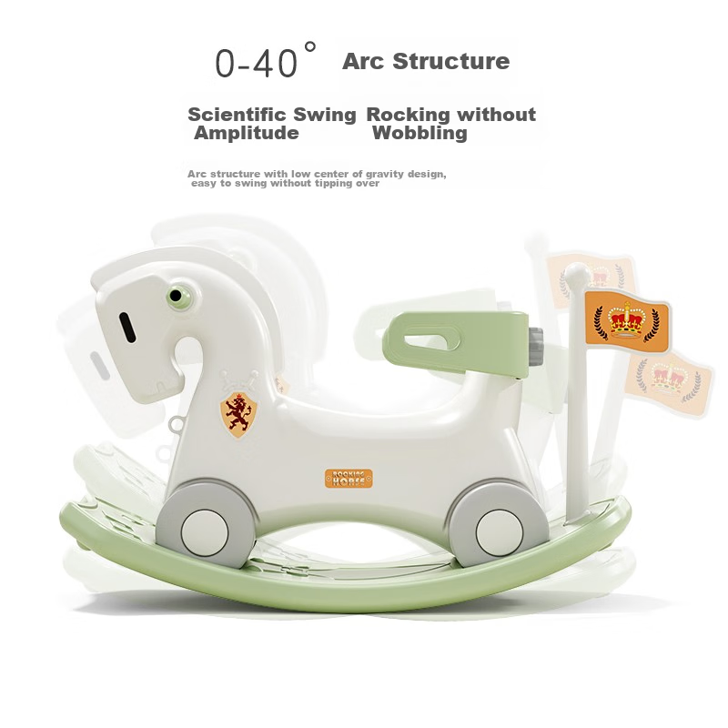 Habishu Children's Rocking Horse, Push Car, And Stroller Three-In Baby And Toddl...