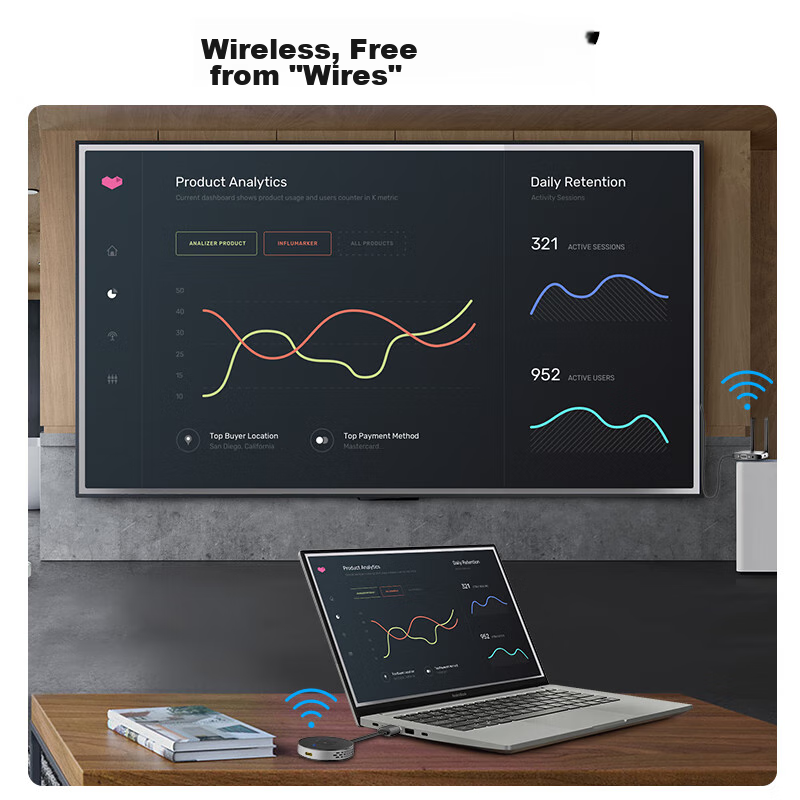 Hagibis Wireless Screen Mirroring Device, Point-To HDMI Screen Mirroring Tool, S...