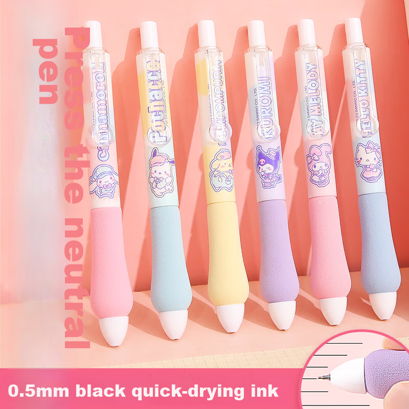 GuangBo Stylish Retractable Gel Pen, Sanrio Collaboration Sponge Pen Grip, ST Ti...