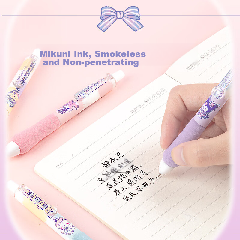 GuangBo Stylish Retractable Gel Pen, Sanrio Collaboration Sponge Pen Grip, ST Ti...