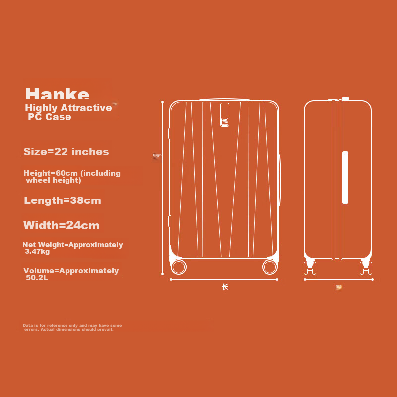 Hanke Luggage Suitcase for Men And Women, Travel Case with Large Capacity of ove...