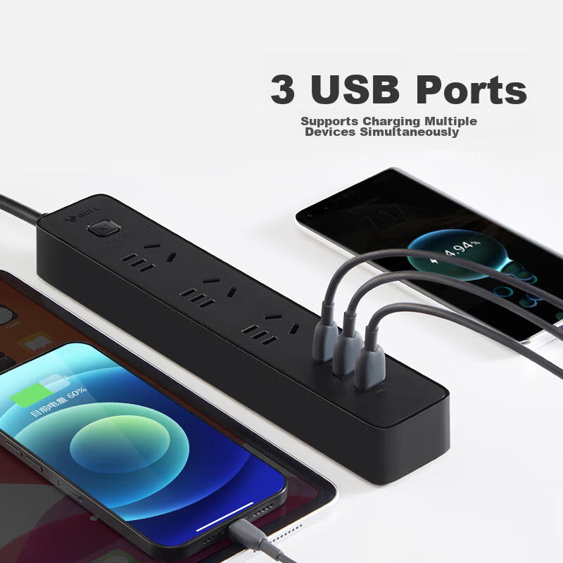 BULL 20W PD Apple Fast Charging Power Strip/Extension Cord/Power Bar/Power Strip...