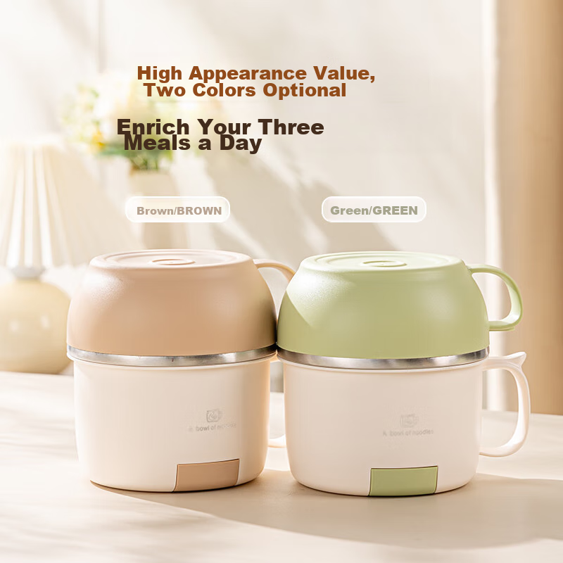 Guangyi 304 Stainless Steel Lunch Box, Fast Food Cup, Ramen Bowl with Lid, Meal...