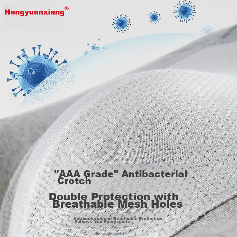 Hengyuanxiang Men's Underwear, Soft Cotton Antibacterial Boxer Briefs, Simple So...