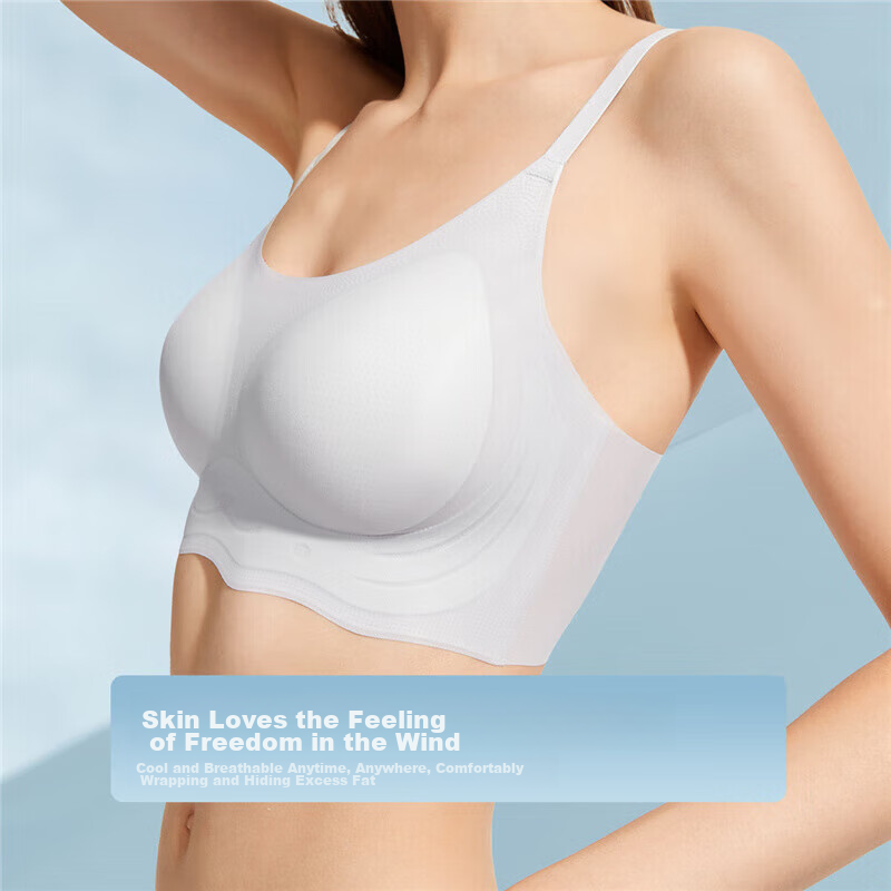 Dushiliren Women's Wireless Bra, Cooling Seamless, Light Jelly Strip, Soft Suppo...