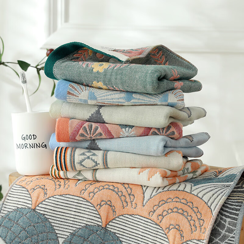 Fan Ye's Japanese-Style Cotton Four-Layer Gauze Towel, Adult Soft Face Towel, Ho...