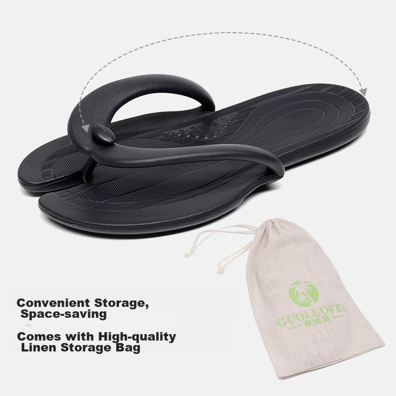 GUOLUOFEI Foldable Travel Slippers Men Portable Summer Swimming Business Trip Wo...