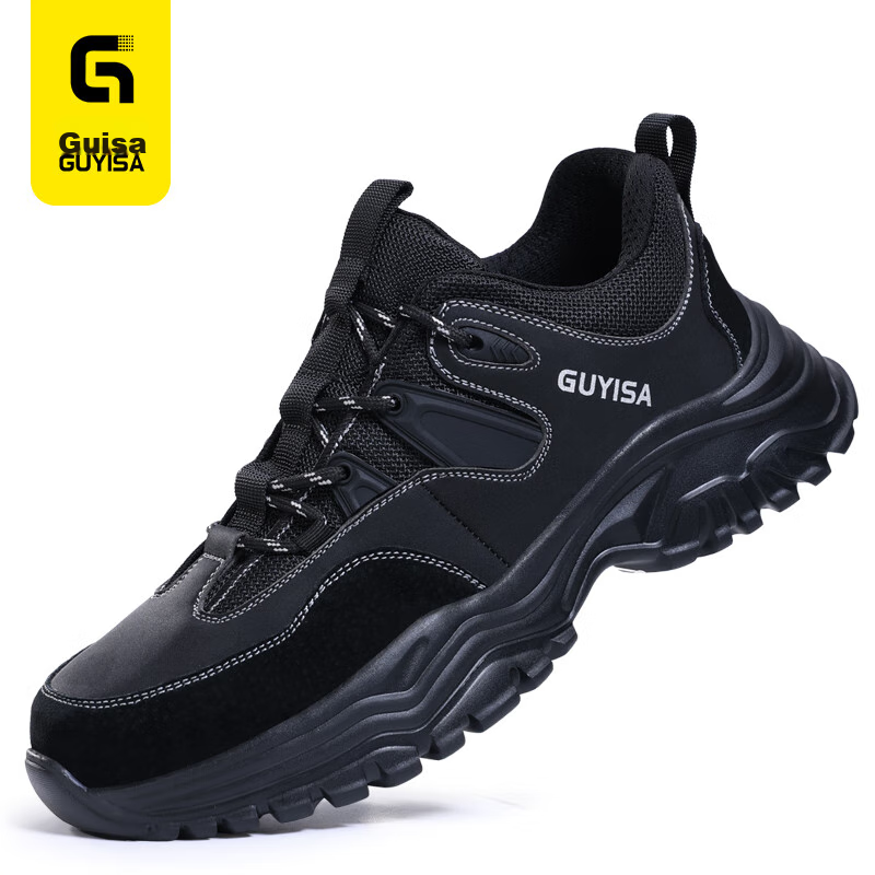 GUYISA Safety Shoes for Men, Breathable Steel Toe Cap, Anti-Smashing, Anti-Punct...