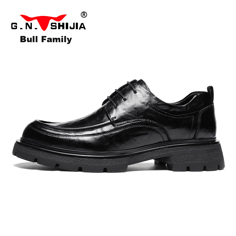 Bull Family Men's British Style Business Formal Leather Shoes Soft Bottom Derby...