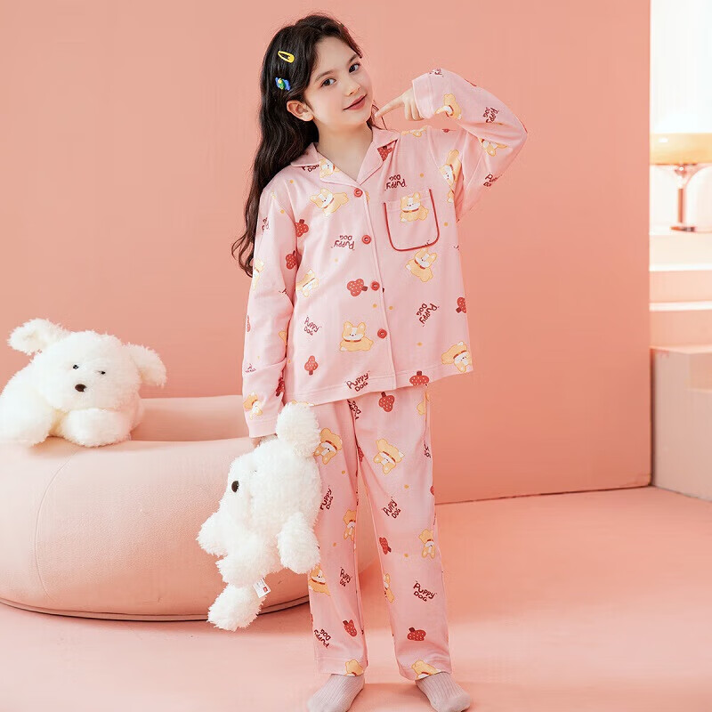 Fenteng Kids' Antibacterial Pure Cotton Cartoon Long Sleeve Big Kids' Home Wear...