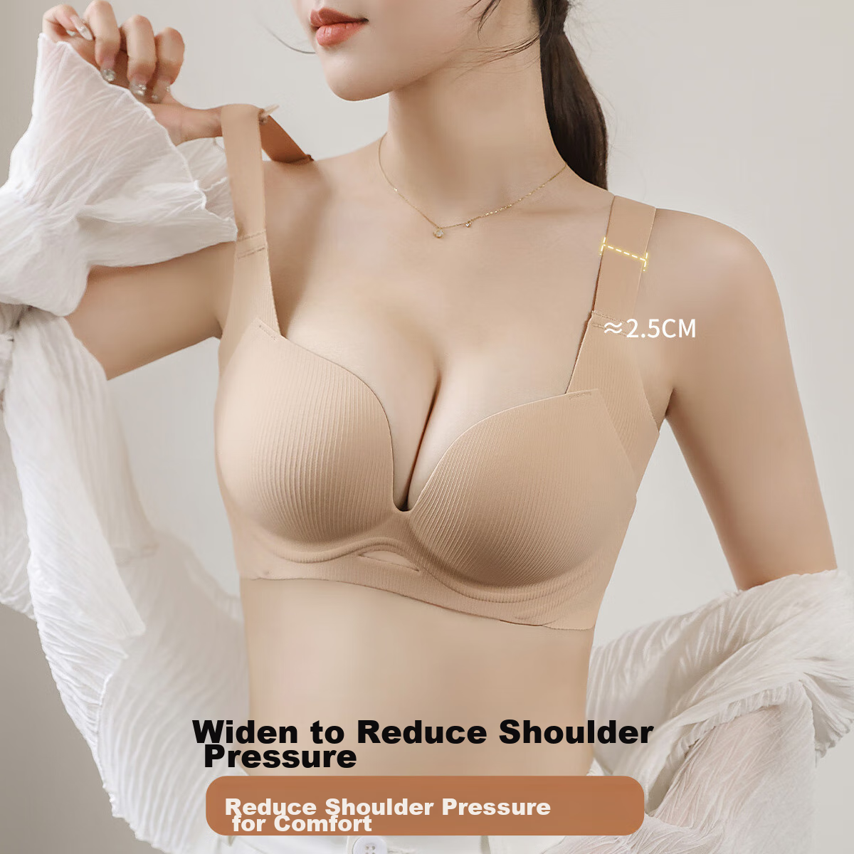 Fentengcare Large Size Thin Bra with High Lift, Anti-Sagging, Side Support, And...