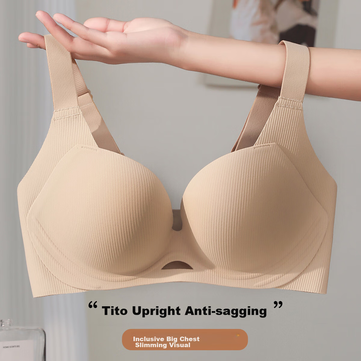 Fentengcare Large Size Thin Bra with High Lift, Anti-Sagging, Side Support, And...