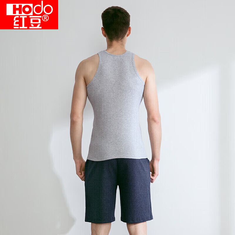 Hongdou Pure Cotton Tank Top for Men, Sleeveless Round Neck, Skin-Friendly Breat...