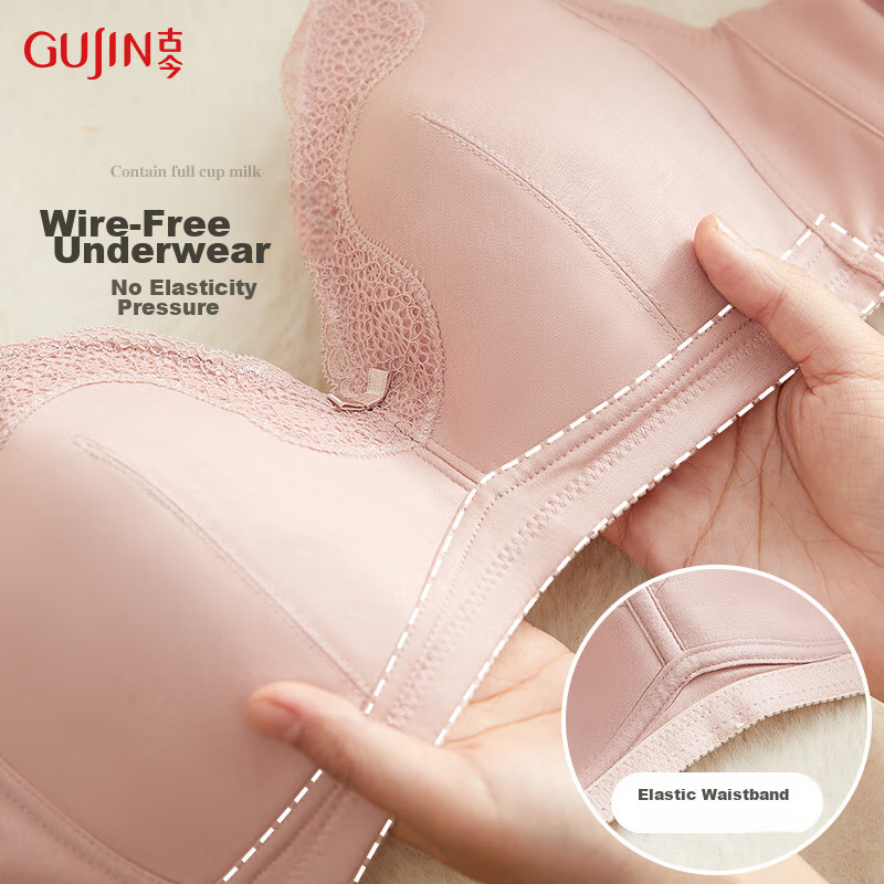 GUJIN Women's Bra, Thin, Wireless, Breathable, Comfortable, Sexy, Push-Up, Lift-...