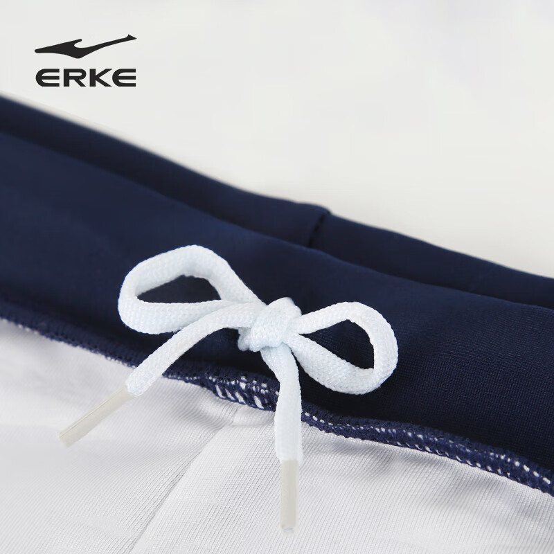 ERKE Boys' Short Sleeve Split Swimsuit for Children 6-12 Years Old Navy Blue