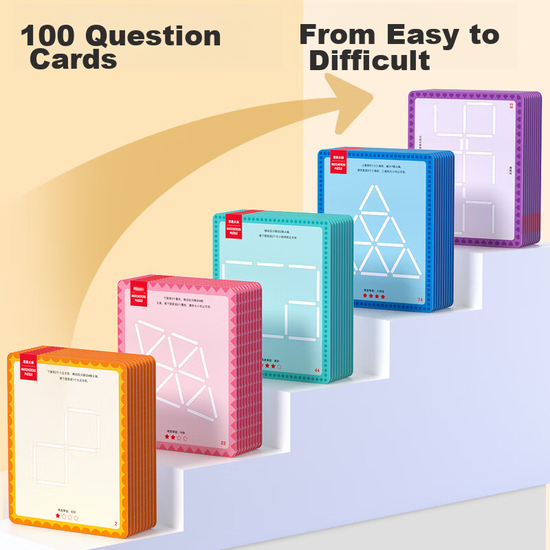 Fuhaier Math Thinking Matchsticks Teaching Aid Board Game for Boys And Girls, Co...